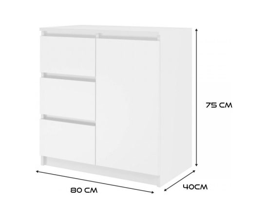 Top E Shop Topeshop 1D3S BIEL KPL chest of drawers Jaunumi -Dārzam