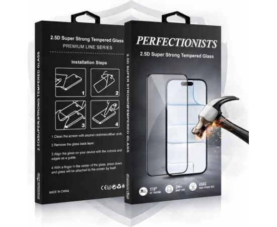 Perfectionists 2.5D Super Strong Tempered Glass Samsung A165 A16 4G/A166 A16 5G/A175 A17 4G/A176 A17 5G black Ekrānu aizsardzība