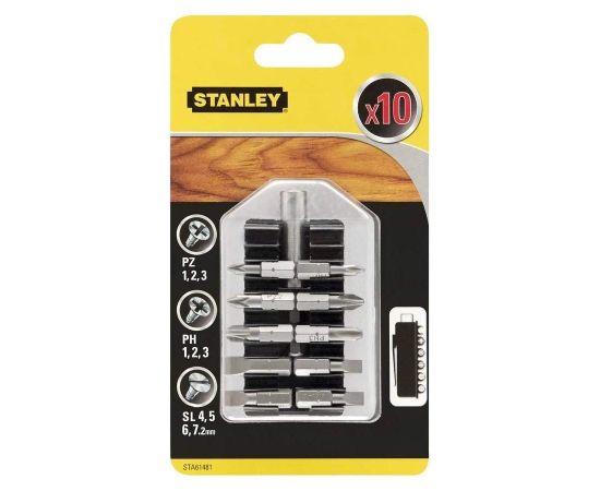 Skrūvgriežu uzgaļu komplekts Stanley STA61481-XJ; 10  gab. Аксессуары для дрелей