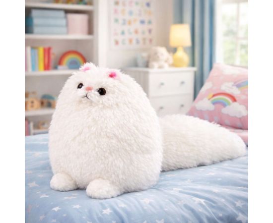 LeanToys Pluszowa Maskotka Przytulanka Duży Kot Z Długim Ogonem Biały 30 x 30 cm Мягкие игрушки