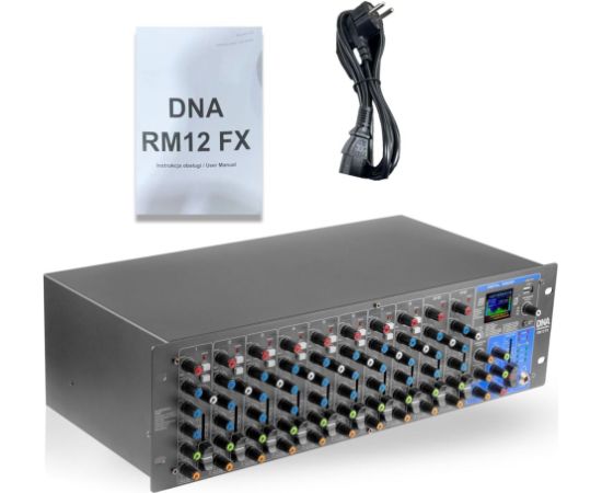 Dna Professional RM12 FX - Mikser analogowy z Bluetooth DSP EQ MP3 Phantom, 12 kanałów DJ tehnika