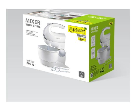 Maestro MR556 Stand mixer 600 W White Jaunumi Sadz. tehnika