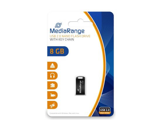 MEMORY DRIVE FLASH USB2 8GB/MR920 MEDIARANGE USB карты памяти (Flash)