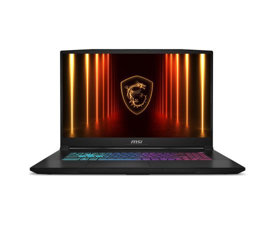 Notebook MSI Katana 17 HX B14WGK CPU Intel® CoreT i7 i7-14650HX 17.3 " 1920 x 1080 pixels RAM 16 GB DDR5-SDRAM SSD 1000 GB Discrete graphics NVIDIA GeForce RTX 5070 8 GB On-board graphics Yes Numeric keypad Yes OS installed Windows 11 Home Colour Black We Ноутбуки