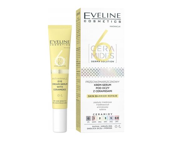 Eveline Eveline Cosmetics, 6 Ceramides, Ceramides, Anti-Wrinkle, Eye Cream, 20 ml For Women Sejas kopšana