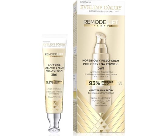 Eveline Cosmetics Eveline D’Aury RemodeLift Therapy Mezo Krem pod oczy kofeinowy 3w1 Odmłodzający Sejas kopšana