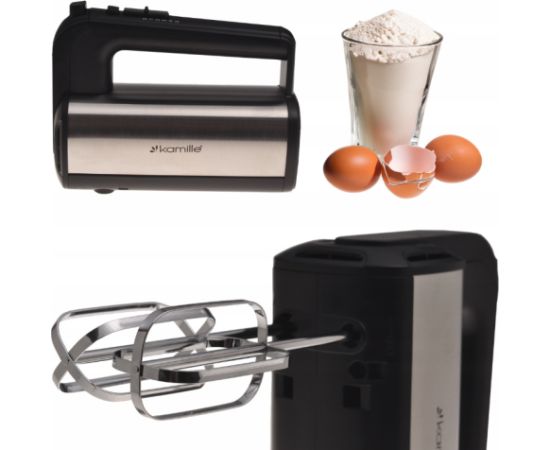 Rokas mikseris, 200W (5 ātrumi + TURBO), 6758, KAMILLE Mikseri