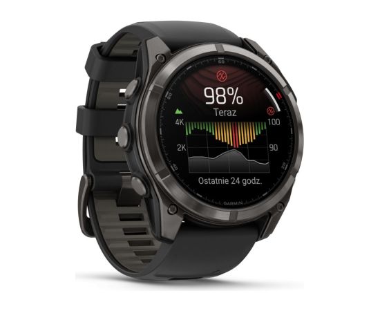 Garmin   fenix® 8 Pro – 51 mm, MicroLED
Sapphire, Carbon grey DLC titanium with Black/pebble grey silicone band Smart-Watch Pulksteņi