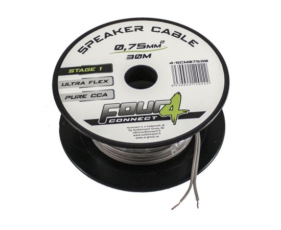 Audio vads - rullis 30 metri FOUR Connect 4-SCM07530 minispool 2x0.75mm2, 30m Auto skaņas pastiprinātāji