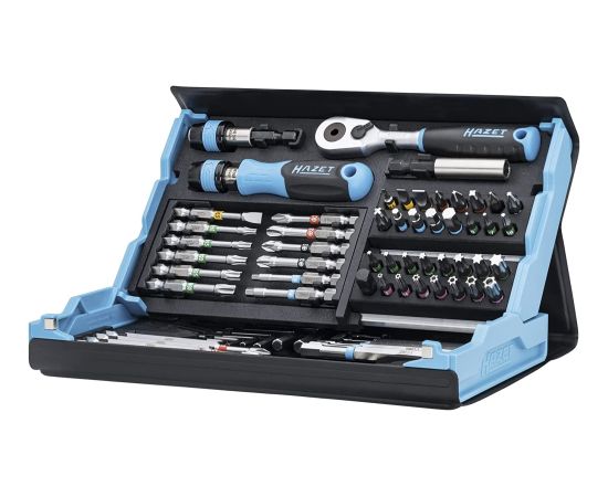 Hazet SmartCase bit set 2200SC-31, 73 pieces (black/blue, 1/4, with reversible ratchet) Jaunumi -Dārzam