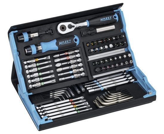 Hazet SmartCase bit set 2200SC-31, 73 pieces (black/blue, 1/4, with reversible ratchet) Jaunumi -Dārzam