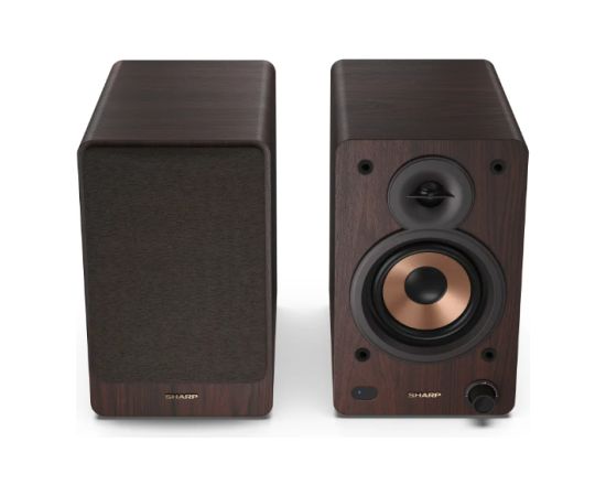 Sharp CP-SS30 Bookshelf Speakers, Brown Sharp Speakers CP-SS30(BR) Bookshelf 60 W Bluetooth Brown Wireless connection Bezvadu skaļruņi