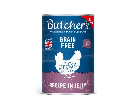 BUTCHER'S Original Recipe in Jelly Chicken - wet dog food - 400g Suņu barība