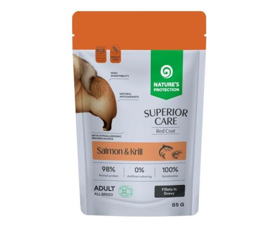 Nature's Protection SUPERIOR CARE Red Coat Grain Free Adult Salmon&Krill 85g Suņu barība