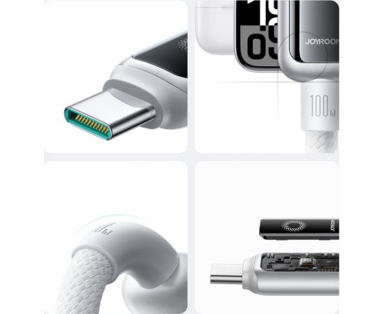USB кабель Joyroom S-A55 USB-C to USB-C 100W 1.2m белый Дата USB-кабели
