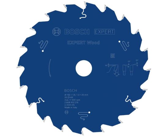 Griešanas disks kokam Bosch 2608902218; 160x20x1,6 mm; Z48 Zāģripas