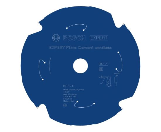 Dimanta griešanas disks Bosch 2608902200; 165x20x1,2 mm Zāģripas