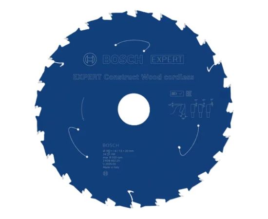 Griešanas disks kokam Bosch 2608902211; 190x30x1,0 mm; Z24; 18° Zāģripas