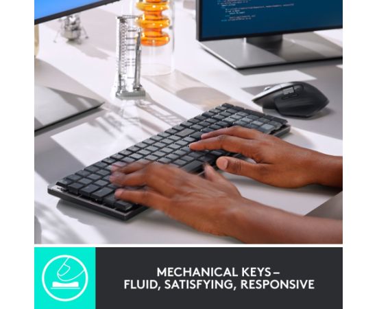 Logitech MX Mechanical (light gray/dark gray, DE layout, tactile switches, Logi Bolt, Bluetooth) Klaviatūras