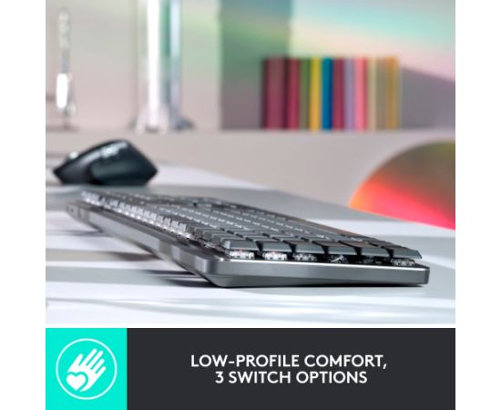 Logitech MX Mechanical (light gray/dark gray, DE layout, tactile switches, Logi Bolt, Bluetooth) Klaviatūras