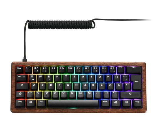 Sharkoon SKILLER SGK50 S4 Gen2 Wood PBT (wood/black, UK layout, Gateron G Pro 3.0 Yellow) Klaviatūras