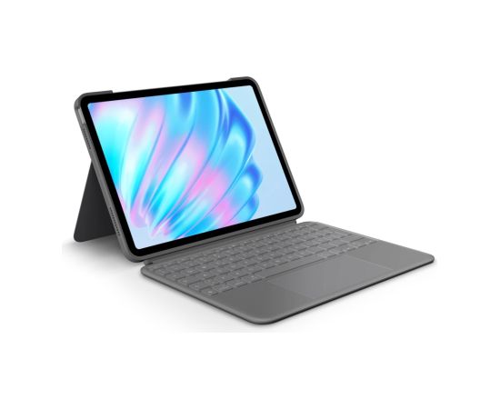 Logitech Combo Touch (gray, DE layout, scissor mechanism, for iPad Air 11" (M2) and iPad Air (5th generation)) Klaviatūras