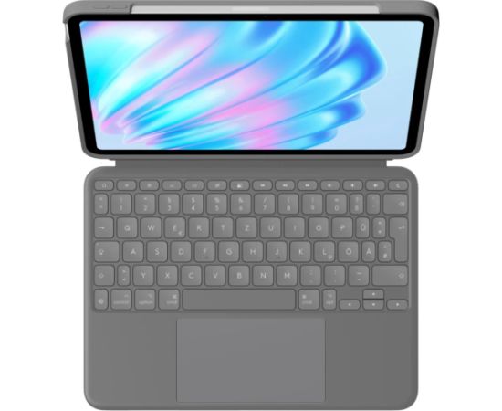 Logitech Combo Touch (gray, DE layout, scissor mechanism, for iPad Air 11" (M2) and iPad Air (5th generation)) Klaviatūras
