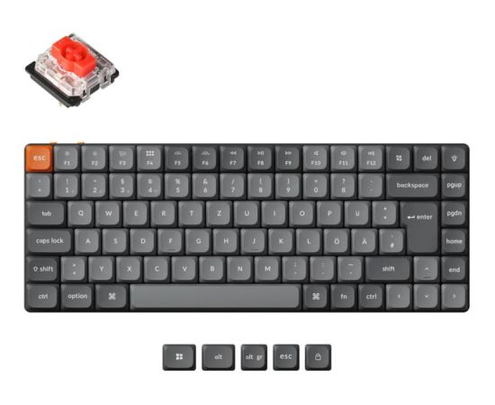 Keychron K3 Max (gray/orange, DE layout, Gateron Low Profile 2.0 Mechanical Red, hot-swap, aluminum frame, RGB) Klaviatūras