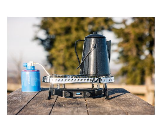 Campingaz Camp & Trek Twin Connect camping stove (silver/black, 2 hobs 2x 2 kW, for CV470 Plus) Jaunumi - Sports