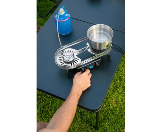 Campingaz Camp & Trek Twin Connect camping stove (silver/black, 2 hobs 2x 2 kW, for CV470 Plus) Jaunumi - Sports