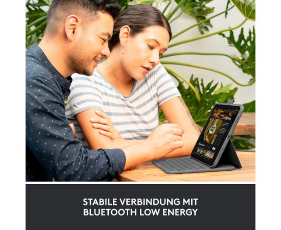 Logitech Slim Folio (black, DE layout, scissor mechanism, for iPad 10th generation) Klaviatūras