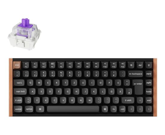 Keychron K2 HE (black/wood, DE layout, Gateron Double-Rail Magnetic Nebula, aluminum frame) Klaviatūras