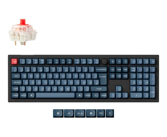Keychron V6 Max (black/blue-gray, DE layout, Gateron Jupiter Red, hot-swap, RGB) Klaviatūras