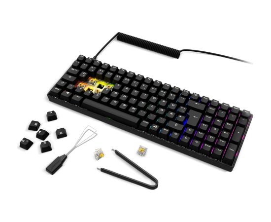 Sharkoon SKILLER SGK50 S2 PBT (black, DE layout, Gateron G Pro 3.0 Yellow) Klaviatūras