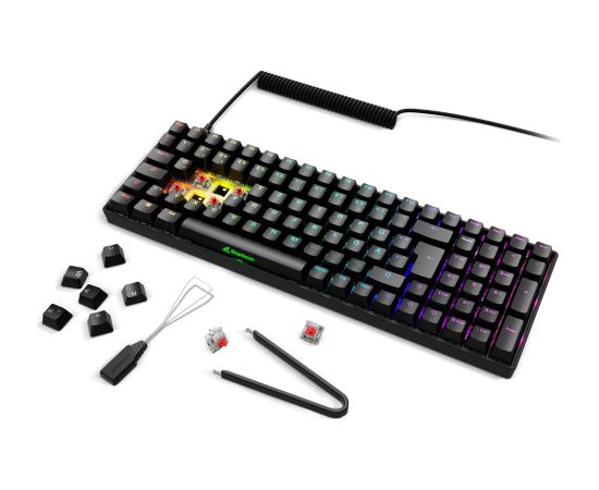 Sharkoon SKILLER SGK50 S2 (black, DE layout, Gateron Red) Klaviatūras