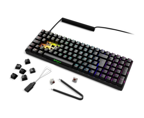 Sharkoon SKILLER SGK50 S2 (black, DE layout, Gateron Brown) Klaviatūras