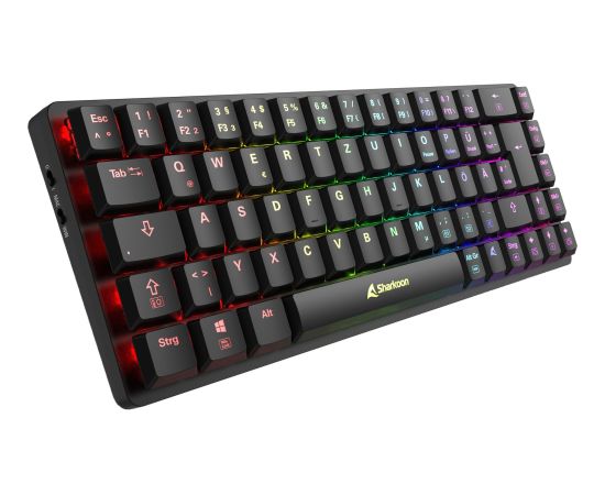 Sharkoon PureWriter W65 (black, DE layout, Kailh Choc V2 Low Profile Red) Klaviatūras