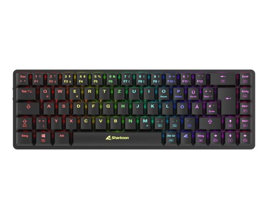 Sharkoon PureWriter W65 (black, DE layout, Kailh Choc V2 Low Profile Red) Klaviatūras