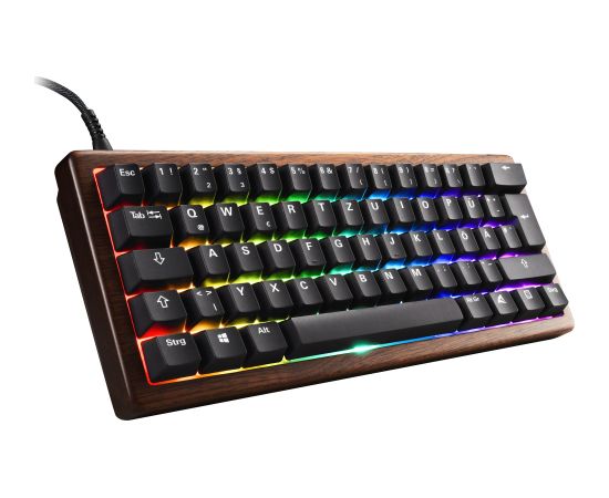 Sharkoon SKILLER SGK50 S4 Gen2 Wood PBT (wood/black, DE layout, Gateron G Pro 3.0 Yellow) Klaviatūras