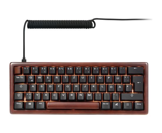 Sharkoon SKILLER SGK50 S4 Gen2 Wood PBT (wood/black, DE layout, Gateron G Pro 3.0 Yellow) Klaviatūras