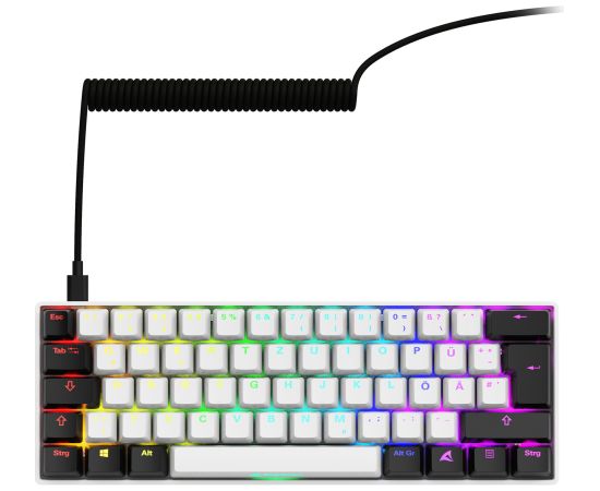 Sharkoon SKILLER SGK50 S4 Gen2 (white, DE layout, Gateron Yellow) Klaviatūras