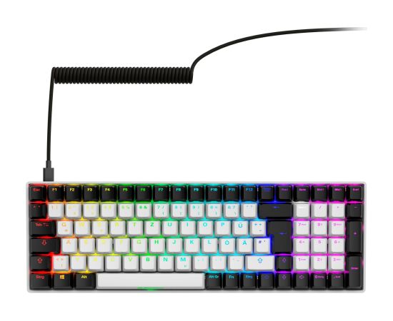 Sharkoon SKILLER SGK50 S2 (white, DE layout, Gateron Red) Klaviatūras