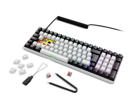 Sharkoon SKILLER SGK50 S2 (white, DE layout, Gateron Red) Klaviatūras