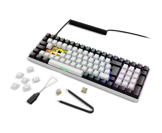 Sharkoon SKILLER SGK50 S2 (white, DE layout, Gateron Yellow) Klaviatūras