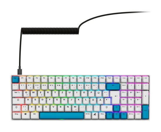 Sharkoon SKILLER SGK50 S2 PBT (white, DE layout, Gateron G Pro 3.0 Yellow) Klaviatūras