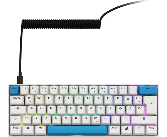Sharkoon SKILLER SGK50 S4 Gen2 PBT (white, DE layout, Gateron G Pro 3.0 Yellow) Klaviatūras