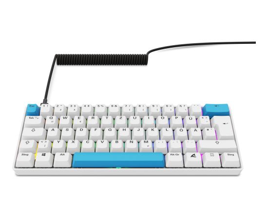 Sharkoon SKILLER SGK50 S4 Gen2 PBT (white, DE layout, Gateron G Pro 3.0 Yellow) Klaviatūras
