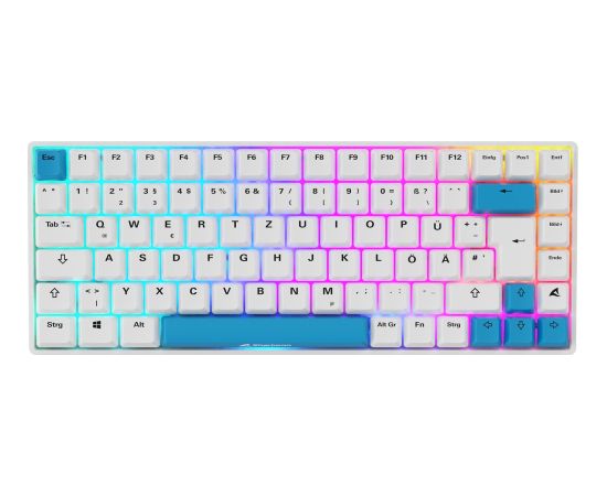 Sharkoon SKILLER SGK50 S3 PBT (white/light blue, DE layout, Gateron G Pro 3.0 Yellow) Klaviatūras