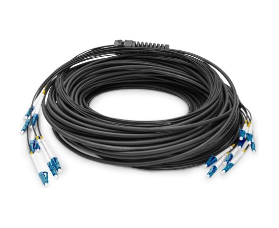 Digitus fiber optic universal breakout cable, duplex, LC/UPC connector, single mode OS2 (black, 100 meters, pre-assembled) Tīkla vadi