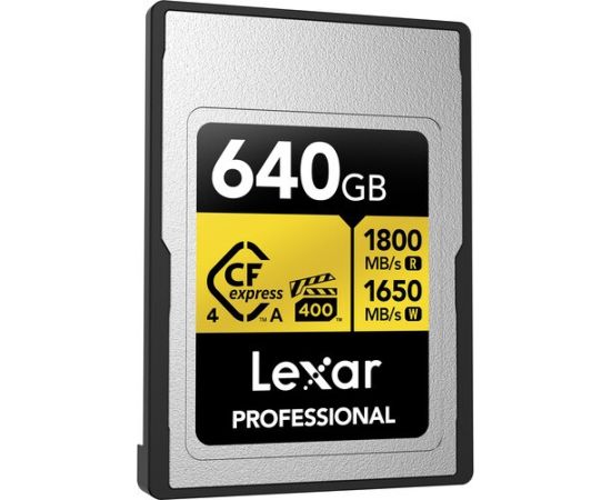Lexar Atmiņas karte 640GB Professional GOLD CFexpress 4.0 Type A Atmiņas kartes micro SD SDHC